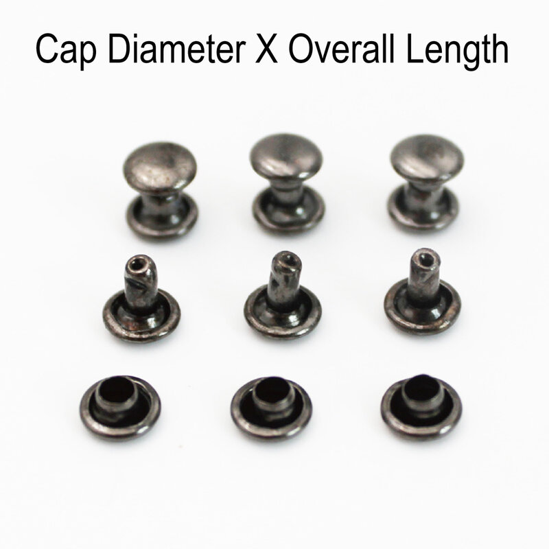 360 Sets Leather Rivets Double Cap With Fixing Tool Kit #6