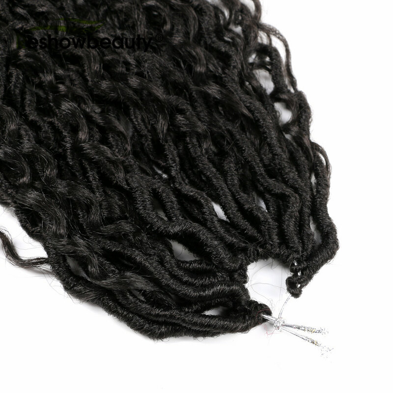 زيادة في الشعر الكروشية لنهاية مجعد الأفريقية 18 بوصة نهر فو لوكس للنسيج 24 جذور/حزمة الشعر الاصطناعية RESHOWBEAUTY
