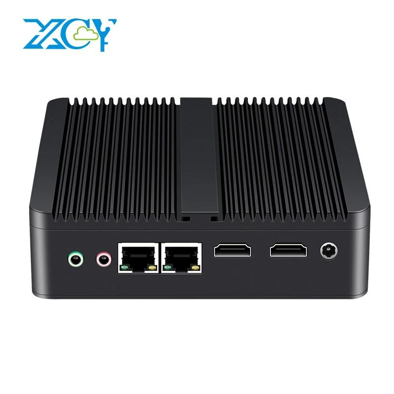 XCY جهاز كمبيوتر صغير إنتل بنتيوم N3700 معالج رباعية النوى 4GB/8GB DDR3L 128GB SSD دعم ويندوز لينكس 2x جيجابت LAN 2xHDMI العرض