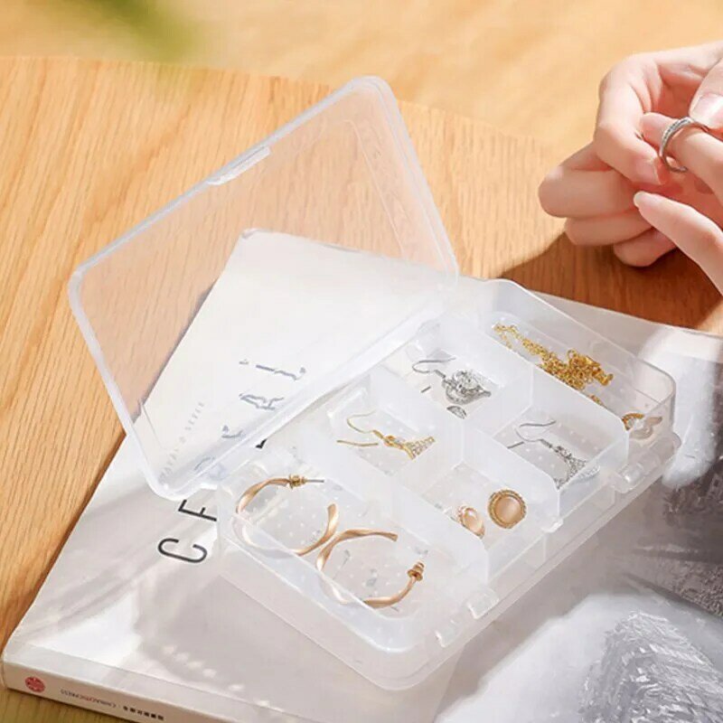 البلاستيك الشفاف مجوهرات المنظم عرض صندوق مجوهرات السفر صناديق السفر المحمولة صندوق تخزين حاملات القرط