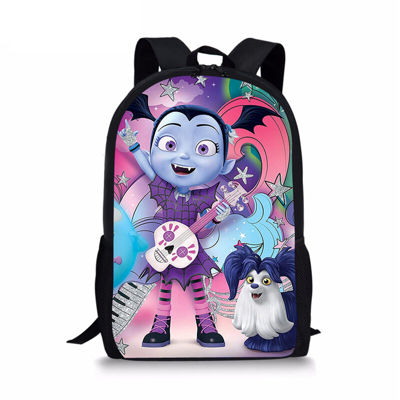 حقيبة المدرسة للأطفال Vampirina يطبع نمط الاطفال على ظهره الكرتون تصميم طفل بنين بنات حقائب مدرسية كتاب