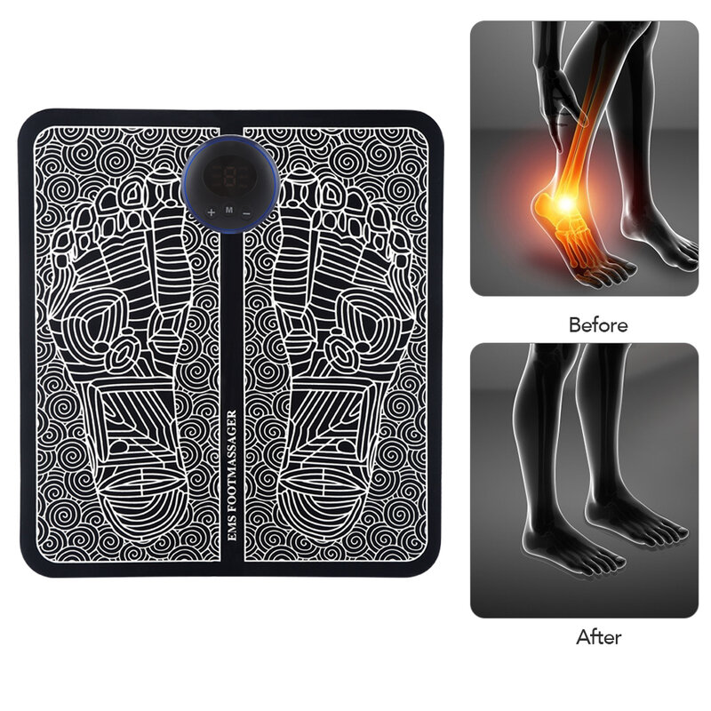 EMS القدم بساط التدليك الكهربائية تحفيز العضلات مدلك قدم EMS وسادة للقدم 6 طرق 9 ألم كثافة تقليل تدليك القدم الرعاية