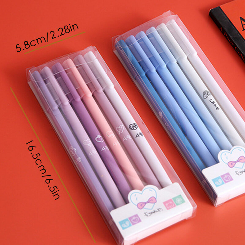 Morandi اللون وصول سعة كبيرة Kawaii ستة أقلام Morandi اللون القلم الكتابة على الجدران قلم رسم قلم تحديد المدرسة الأولى #6