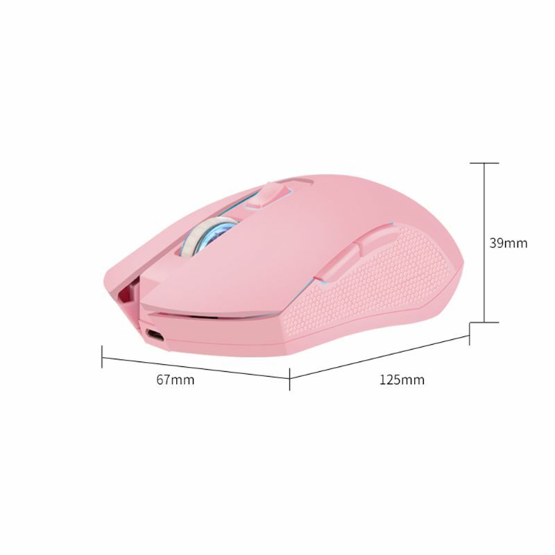 الوردي الصامت LED البصرية لعبة الفئران 1600 ديسيبل متوحد الخواص 2.4G USB اللاسلكية فأرة للكمبيوتر المحمول