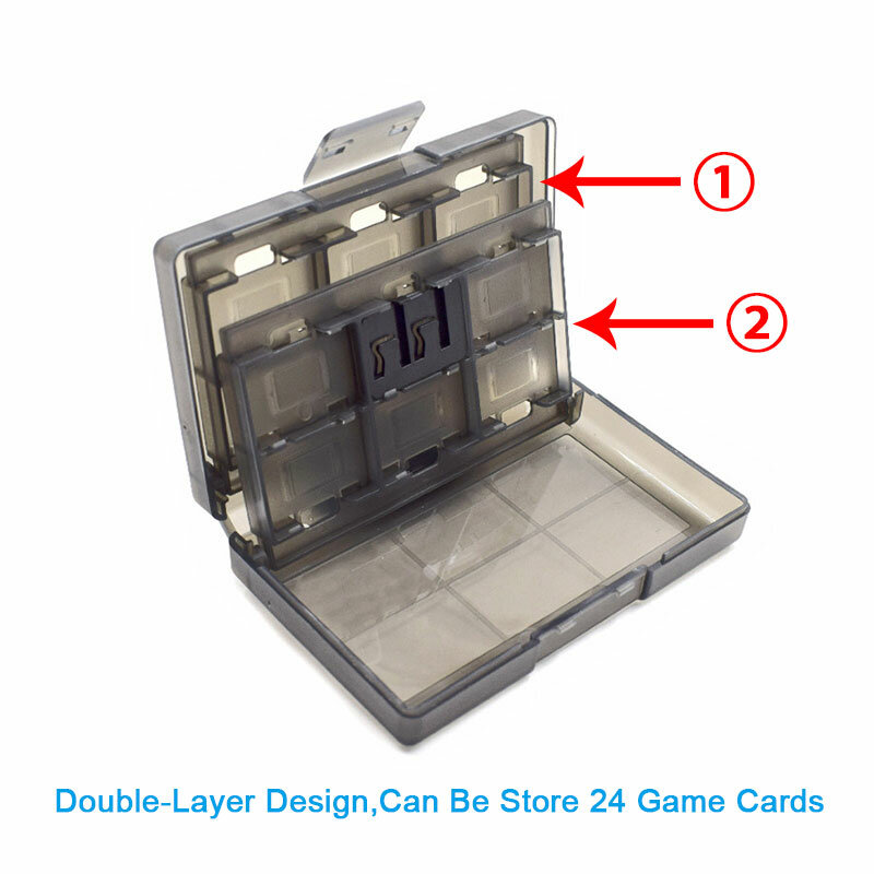 24 في 1 التبديل بطاقة الألعاب صندوق حافظة لنينتندو سويتش OLED المحمولة صندوق تخزين NS لايت بطاقات حامل الغطاء الواقي هارد شل