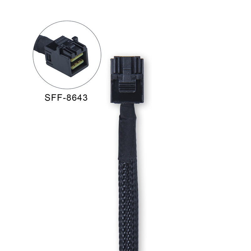 12G الداخلية البسيطة SAS HD SFF-8643 إلى SFF-8643 كابل ، مع الجانبي ، 100 أوم ، 1-m(3.3ft) ، 2 حزمة