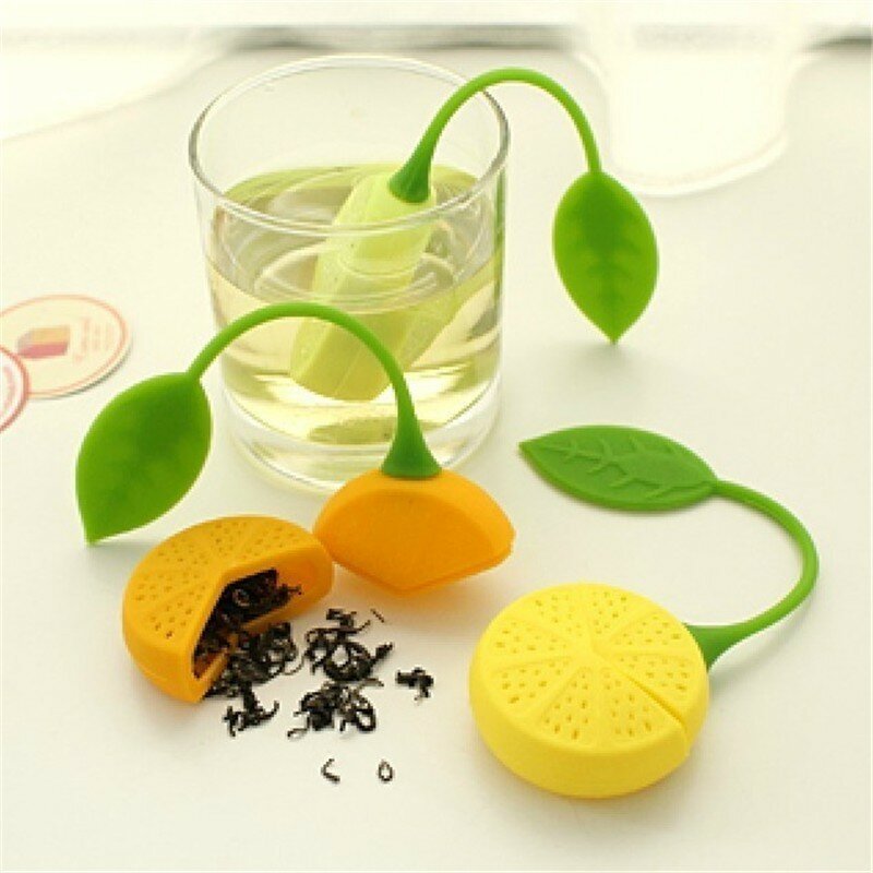 الشاي إينفوسير الليمون شكل فضفاض أوراق الشاي إينفوسير مصفاة ل براد شاي بالنسبة لك الشراب الشاي ينقع الغذاء الصف سيليكون غربال تصفية