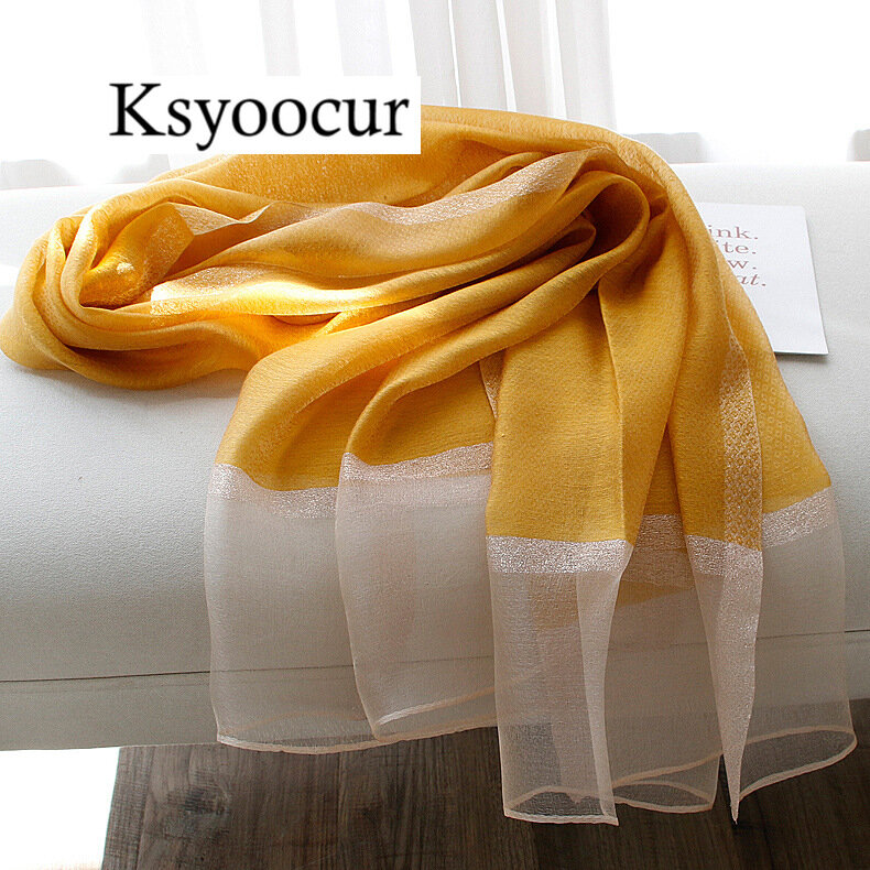 Ksyoocur-أوشحة شاطئية حريرية للنساء ، وشاح ، شال وأوشحة ، مقاس 200 × 70 سنتيمتر ، مجموعة جديدة 2020