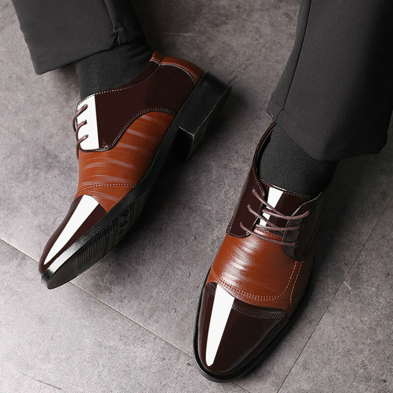 فستان الزفاف أحذية الرجال جلد حذاء كاجوال تنفس أكسفورد حذاء مع كعب الأعمال الاجتماعية حذاء الذكور Chaussure أوم 2020