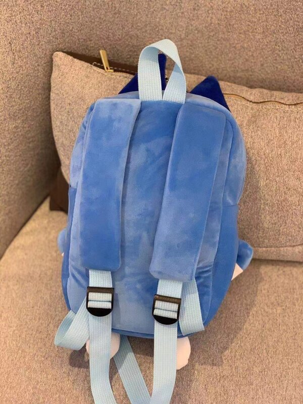 الكرتون الكلب الأسرة حقيبة قطيفة الأطفال الحقائب المدرسية الأزرق البنغو ألعاب من نسيج مخملي حقيبة ظهر صغيرة حقيبة كتب هدية للأطفال