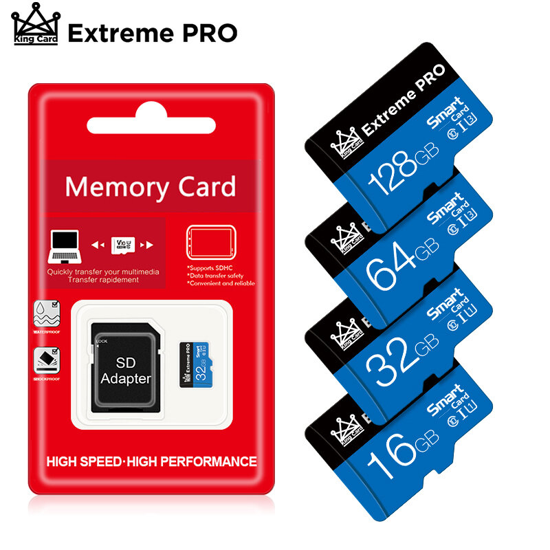 بطاقة ذاكرة ميكرو SD أصلية من فئة 10 بسعة 64 جيجابايت 128 جيجابايت محرك ذاكرة ميكرو صغير ذاكرة ميكرو 16 جيجابايت 32 جيجابايت بطاقة ذاكرة ميموري TF لل...