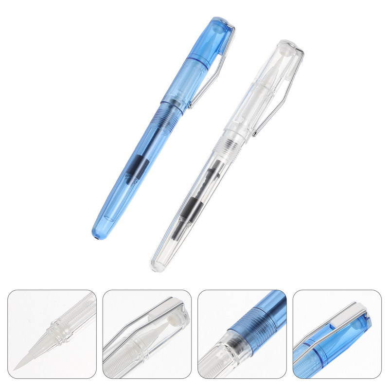 2 قطعة فرشاة ألوان مائية محمولة أقلام نافورة أقلام مكتب اللوازم المدرسية