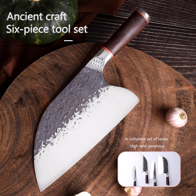 Qvz رائعة 4-Piece مجموعة سكاكين 5cr15 الفولاذ المقاوم للصدأ سكين المطبخ تقطيع سكين سكينة فاكهة تقطيع سكين سكين الجزار