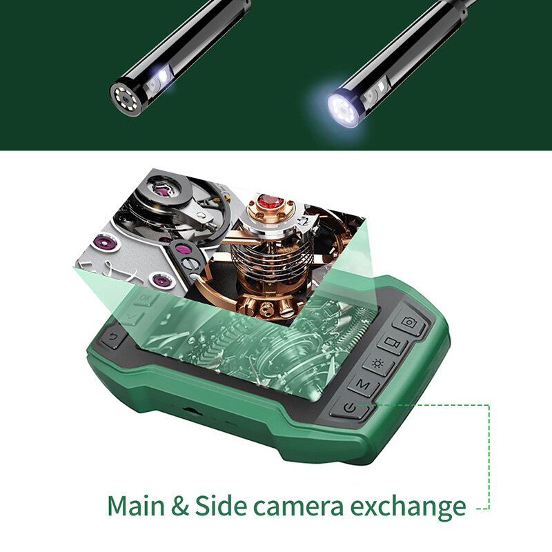 المزدوج عدسة الصناعية المنظار كاميرا 1080P 4.5 "IPS شاشة ثعبان كاميرا فيديو للتفتيش مع 8 LED انفصال شبه جامدة كابل