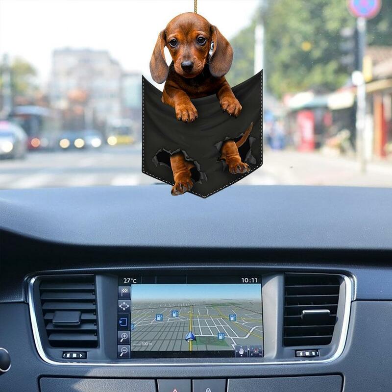 لطيف سيارة بالون جرو جيب قلادة الكلب جرو معلقة الرؤية الخلفية السيارات الديكور مرآة حلية التصميم السيارات الداخلية #2