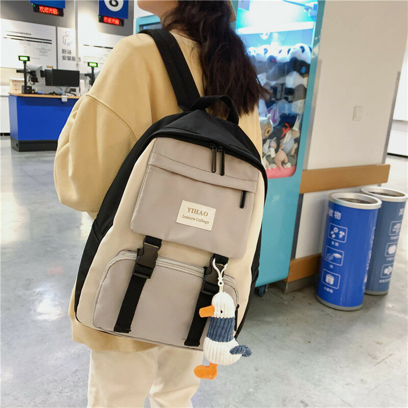 2020 جديد على ظهره المرأة متعددة جيب النايلون المرأة حقيبة ظهر مدرسية للمراهقين الكتف حقيبة سفر الإناث على الظهر