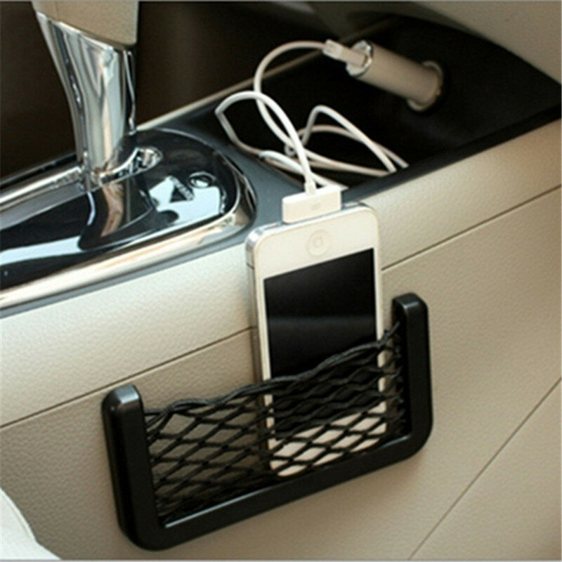 سيارة حقيبة التخزين صافي جيب الملحقات للفتيات سيارة معلقة زخرفة الديكور يمكن وضع بطاقة تغيير الهاتف