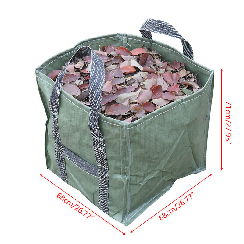 حقيبة أوراق الحديقة القابلة لإعادة الاستخدام ، حاوية حديقة مربعة قابلة للطي مع مقابض ، حاويات بستنة لنفايات الحديقة والفناء ، سعة 252 لتر #6