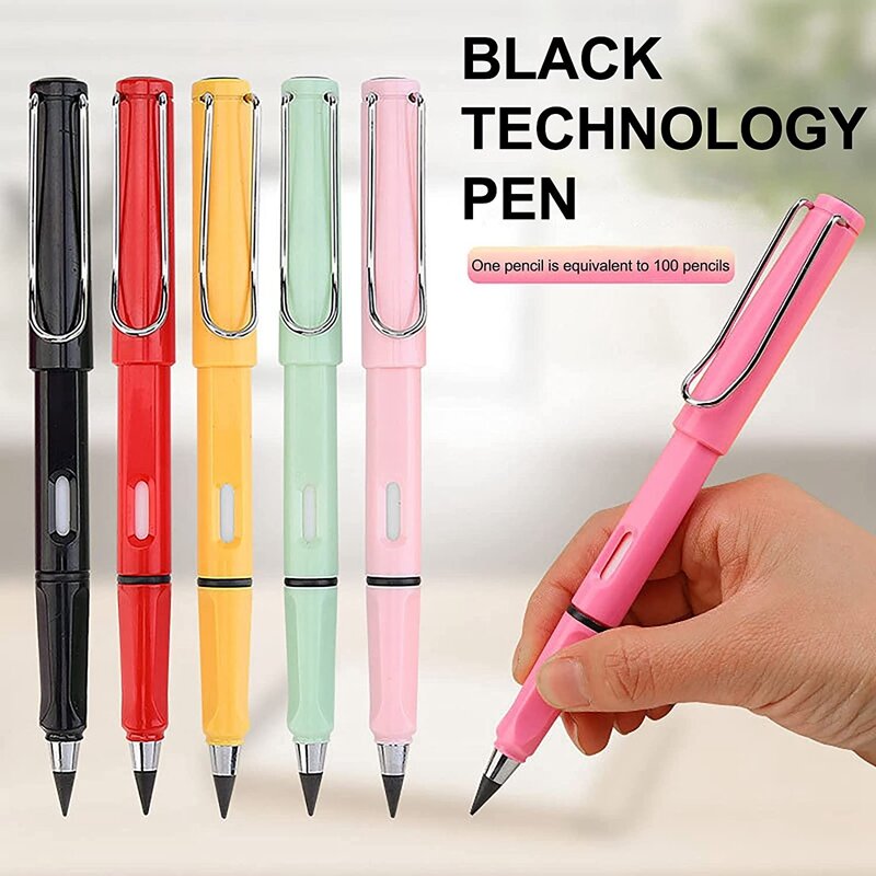 6 قطعة أقلام الحبر الأبدية ، رئيس قلم رصاص الأبدية ، والتكنولوجيا المحمولة غير محدود الكتابة قلم رصاص الأبدية