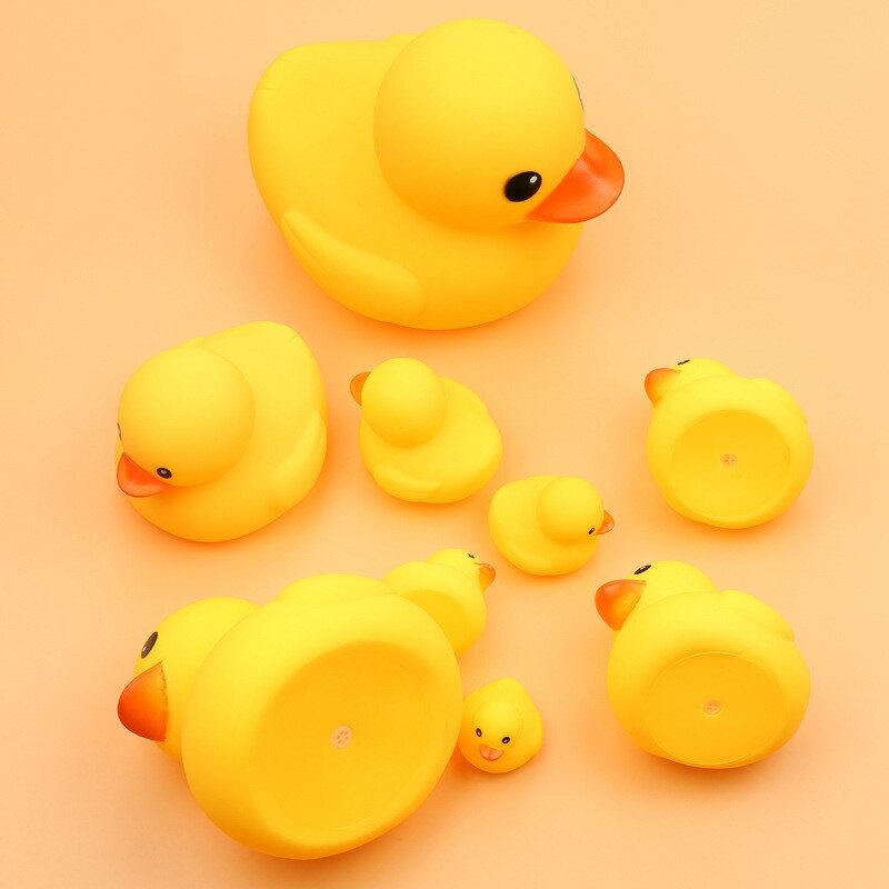 ألعاب حمام للأطفال حديثي الولادة 0-12 شهر هدية الحمام المطاط كبير بطة صفراء الاستحمام لعب المياه Kawaii ضغط تعويم البط