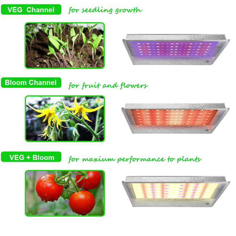 JCBritw 1500 واط الكم LED تنمو ضوء الطيف الكامل تزايد مصابيح للنباتات الداخلية عكس الضوء السيارات على/قبالة الموقت الخضار بلوم التبديل