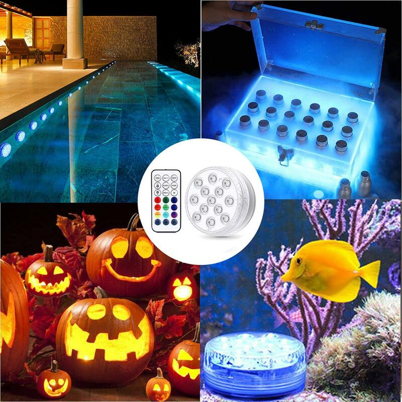 مصباح حمام سباحة LED غاطس مع جهاز تحكم عن بعد RF ، مقاوم للماء ، إضاءة تحت الماء للمسبح ، الحفلة ، الحديقة