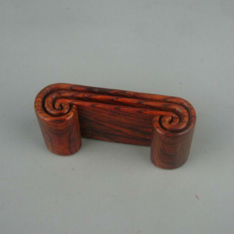 Display shelf stand China red wood carved 1 set 3PC rosewood small wooden base