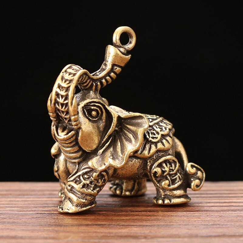 خمر النحاس الميمون الفيل قلادة المفاتيح المعدنية ميدالية/ حلقة مفاتيح على شكل حيوانات زخرفة الأثاث