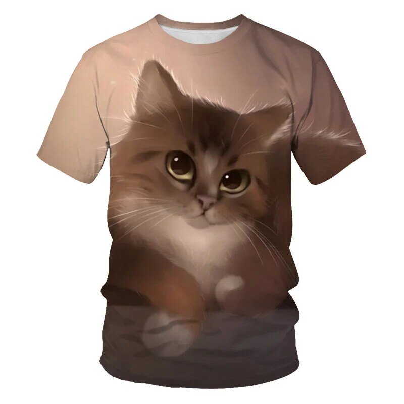 جديد لطيف القط تي شيرت المرأة عادية مضحك الكرتون قميص مطبوع Harajuku Kawaii موضة تي شيرت الصيف قصيرة الأكمام أفضل المحملات الإناث
