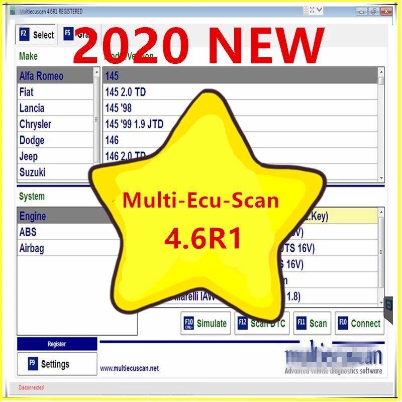 الأعلى مبيعًا في عام 2021 جهاز مسح إلكتروني متعدد الأغراض من طراز EcuScan V4.6 يمكن أن يعمل مع ELM327