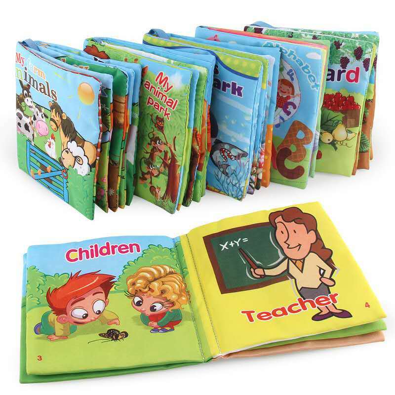 الحيوان/الناس/الخضروات/الوليد ألعاب الأطفال تعلم التعليمية الاطفال القماش كتب لطيف الرضع طفل النسيج كتاب