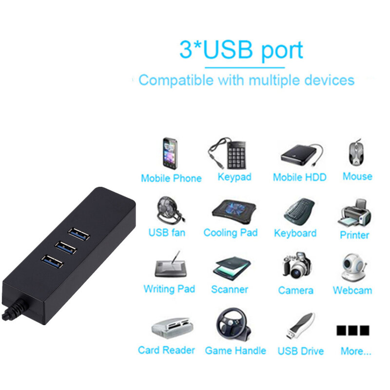 USB3.0 جيجابت إيثرنت محول 3 منافذ أوسب 3.0 هاب أوسب إلى Rj45 لان شبكة بطاقة ل ماك بوك ماك سطح المكتب مايكرو أوسب شاحن
