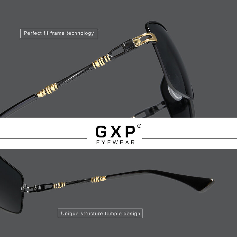 GXP 2021 موضة الرجال نظارات نسائية هيكل تصميم المعابد النظارات الشمسية العلامة التجارية 100% الاستقطاب UV400 عدسة مواد من الستانلس ستيل