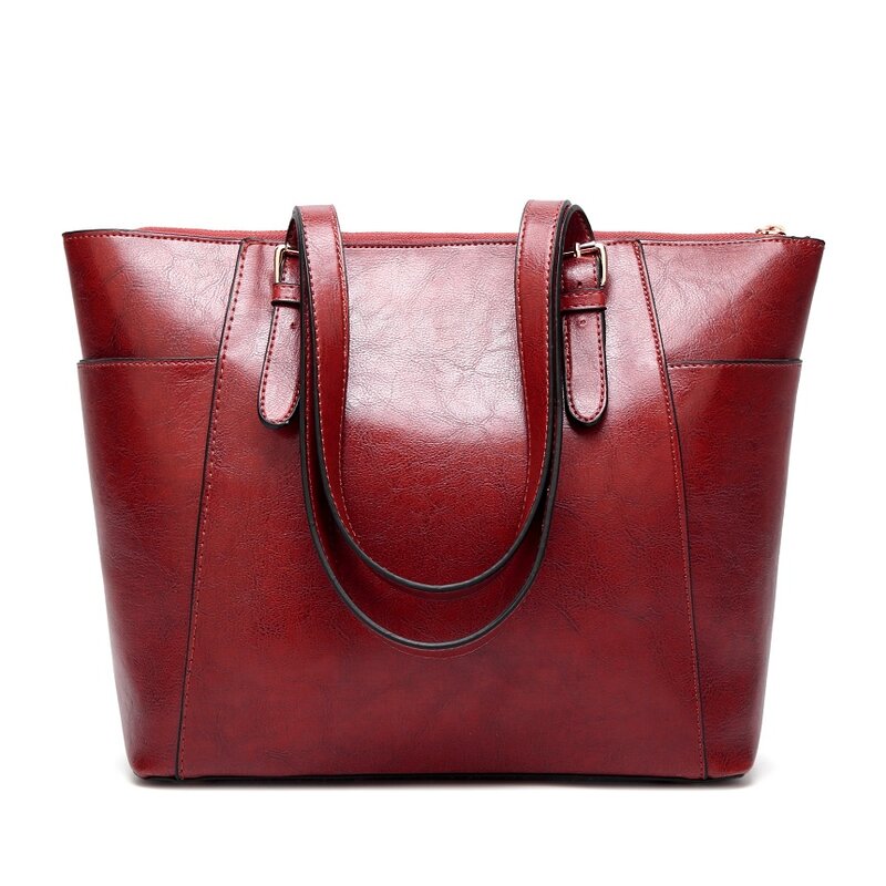 حقيبة يد نسائية كلاسيكية كلاسيكية لينة بولي Leather جلد سعة كبيرة حقائب كتف نسائية 2021 تصميم جديد بسيط حقيبة يد عادية