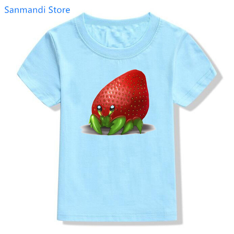 مضحك الأزرق الاطفال ملابس للبنات/بنين لطيف السلحفاة الحيوان قميص مطبوع Kawaii ملابس الأطفال Harajuku قميص الصيف القمم