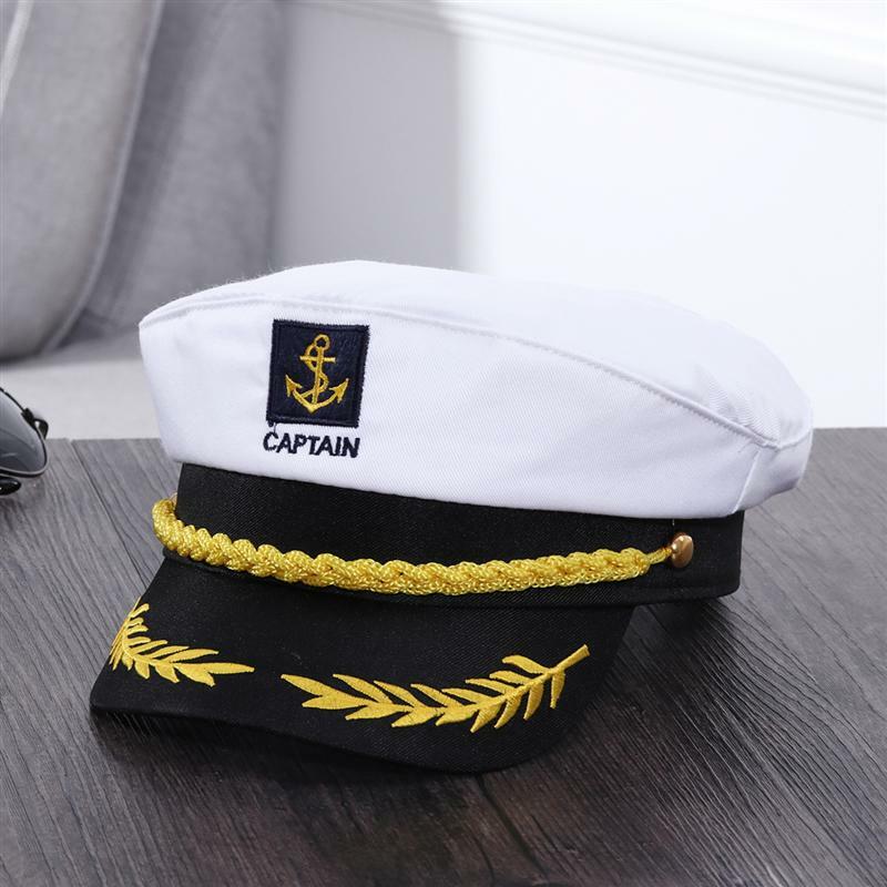 الكبار يخت قارب سفينة بحار الكابتن زي قبعة قبعة البحرية البحرية الأدميرال المطرزة Captain'S قبعة هالوين الكابتن قبعة