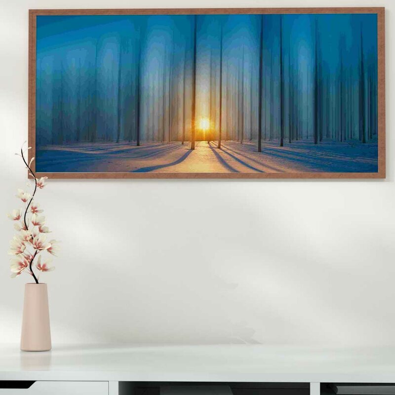 المشهد النفط الطلاء الطريق من الثلوج كثيفة الغابات الفن قماش اللوحة غرفة المعيشة الممر مكتب المنزل الديكور جدارية