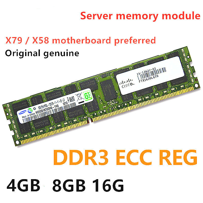 ECC REG 16GB 8GB 4GB DDR3 2RX4 PC3-10600R 12800R 14900R 1866Mhz 1600Mhz 1333Mhz PC الخادم ذاكرة عشوائية RAM 16G 8G 4G X79 X58