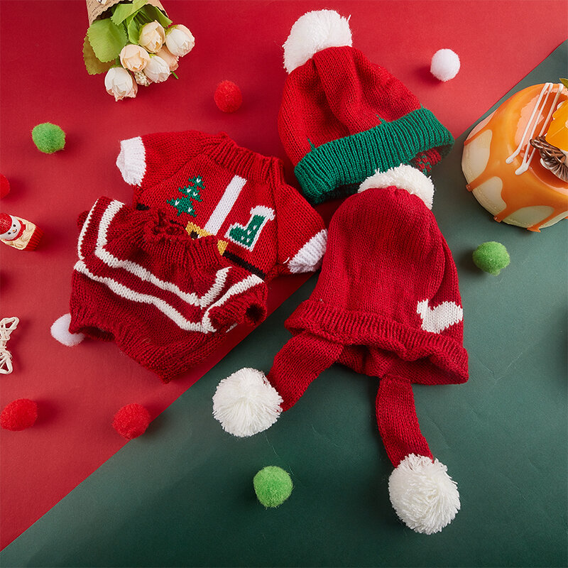 1 قطعة عيد الميلاد موضوع سترة صغيرة ل 30 سنتيمتر بطة إكسسوارات دمي البط الملابس القبعات ألعاب من نسيج مخملي اكسسوارات هدية