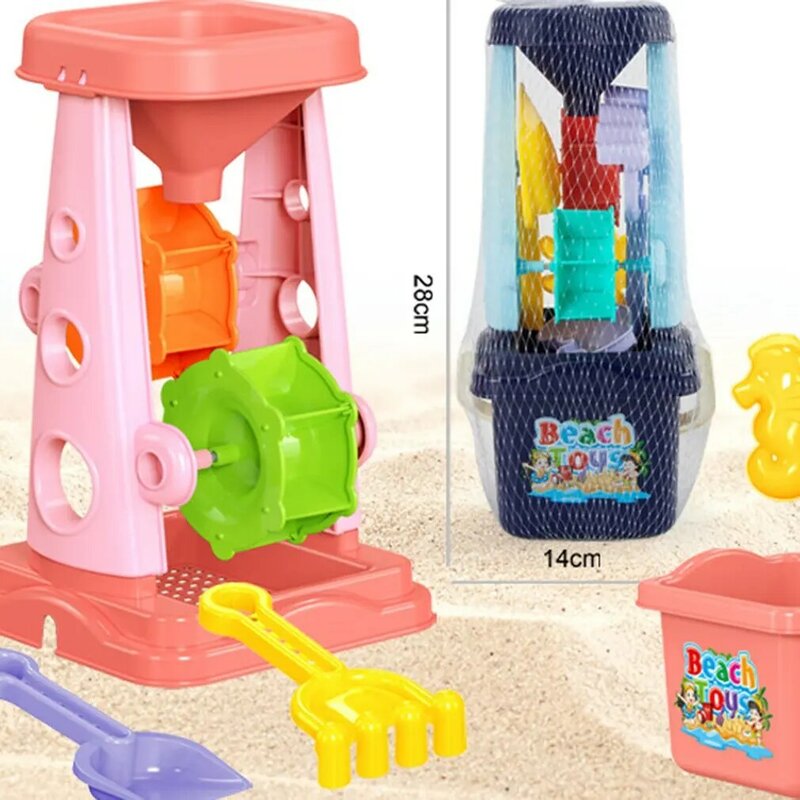 6 قطعة الرمال والماء دائم مجموعة ألعاب الشاطئ الوالدين والطفل التفاعلية لعبة تعليمية مجموعة شاطئ المياه متعة ألعاب لون عشوائي