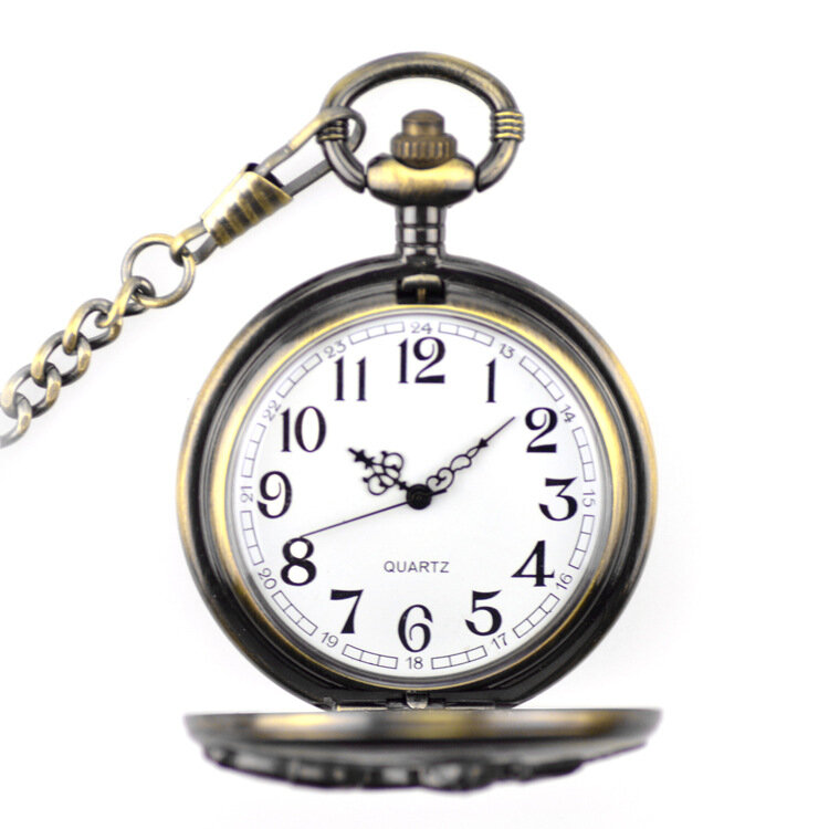 جديد فريد ريترو برونزية ساعة جيب es الغزلان تصميم ساعة جيب كوارتز ساعة جيب مع فوب سلسلة رجالي إمرأة هدايا