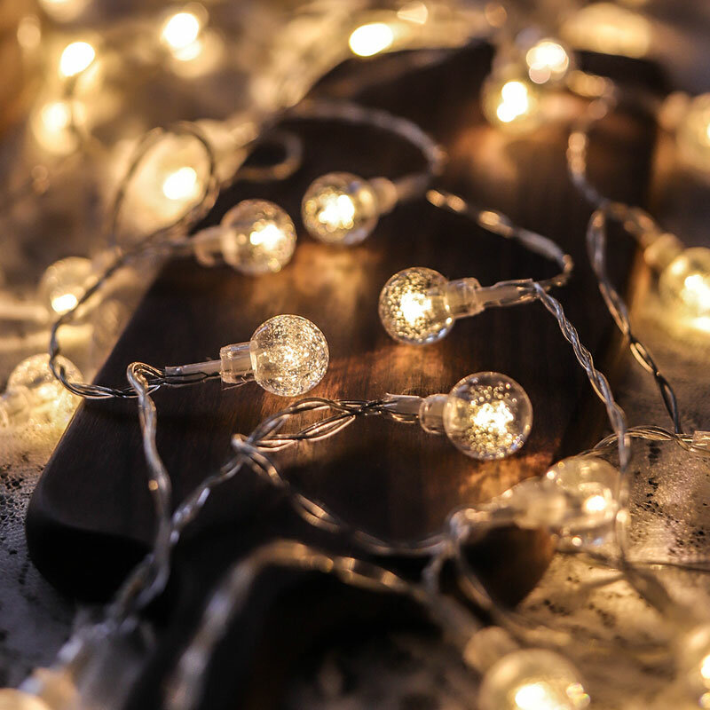 كرة فقاعات الجنية سلسلة أضواء Led عطلة الإضاءة جارلاند الستار بطارية USB للمنزل داخلي حفل زفاف زينة عيد الميلاد