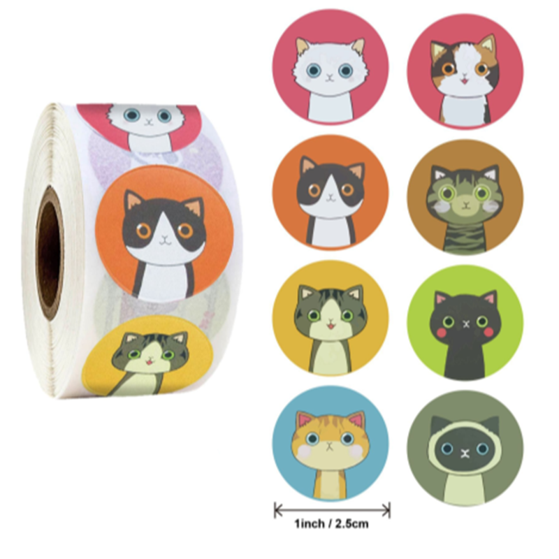500 قطعة حديقة الحيوان الحيوانات الكرتون ملصقات للأطفال اللعب الكلاسيكية ملصقا مدرسة المعلم مكافأة ملصق 8 تصاميم نمط الأسد القط النمر
