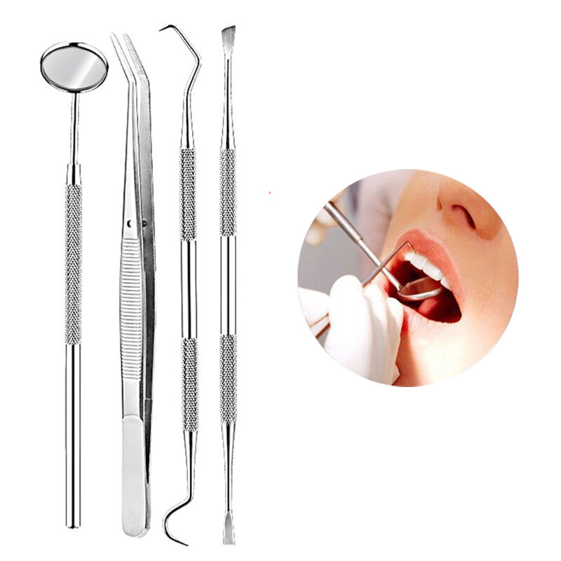 جديد الأسنان تنظيف الأسنان أداة الفولاذ المقاوم للصدأ الأسنان مرآة الملقط نظافة الفم أداة طبيب الأسنان اكسسوارات أدوات