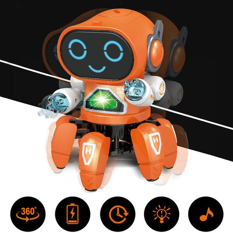 الذكية الإلكترونية روبوت راقص ستة مخلب RC روبوت مع أضواء LED للأطفال الموسيقى ألعاب تعليمية بنين هدايا عيد الميلاد
