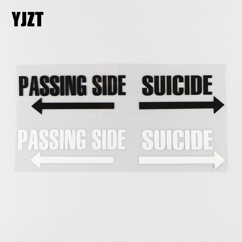 YJZT-ملصق سيارة من الفينيل الإنتحار ، 23.6 × 4.2 سنتيمتر ، علامة تحذير كرتونية ، أسود/فضي ، 4C-0220