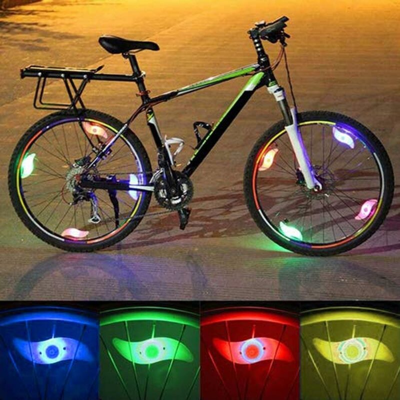 مقاوم للماء دراجة بها إضاءة ضوء 3 وضع الإضاءة LED مصباح عجلة الدراجة سهلة التركيب دراجة مصباح تحذير السلامة ركوب أضواء