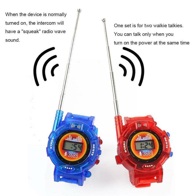 اتجاهين أجهزة الراديو البيني على مدار الساعة الاطفال الرقمية عرض لعبة طفل الساعات مشاهدة walkietkeies الأطفال الساعات J6G4