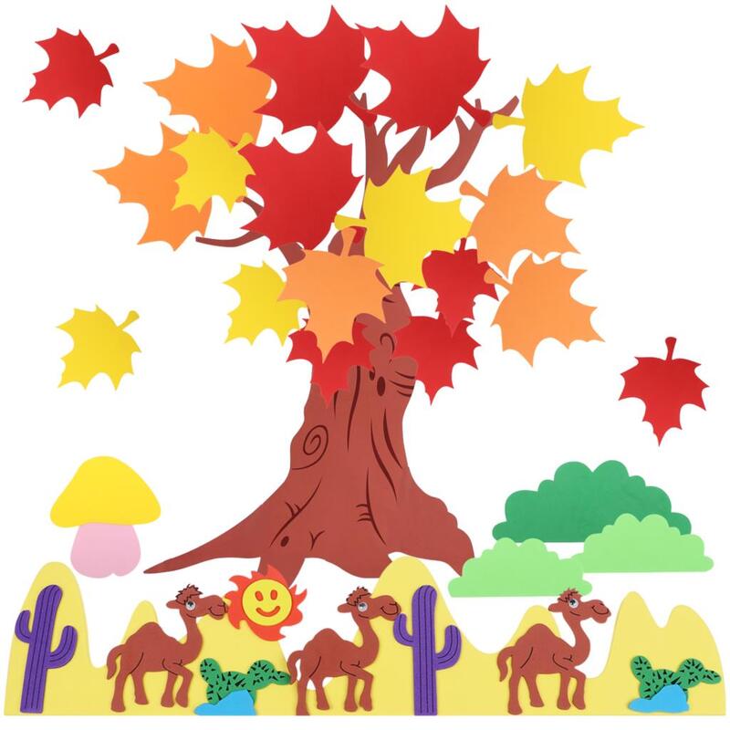 1 حزمة الفصول الدراسية شجرة نشرة المجلس مجموعة الخريف عيد الشكر الخريف شجرة نشرة المجلس جدار درابزين الزخرفية