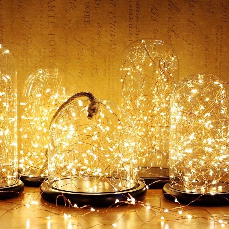 1 متر مقاوم للماء USB LED سلسلة أضواء الأسلاك النحاسية جارلاند ضوء أضواء الجنية مقاوم للماء لعيد الميلاد زخارف حفل زفاف